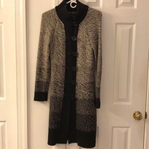 Tribal Long grey, white and black sweater